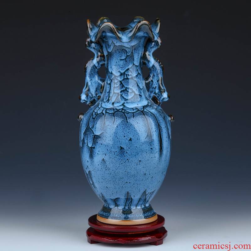 Archaize of jingdezhen ceramics up with jun porcelain vases, flower arranging furnishing articles sitting room of rich ancient frame of Chinese style household ornaments