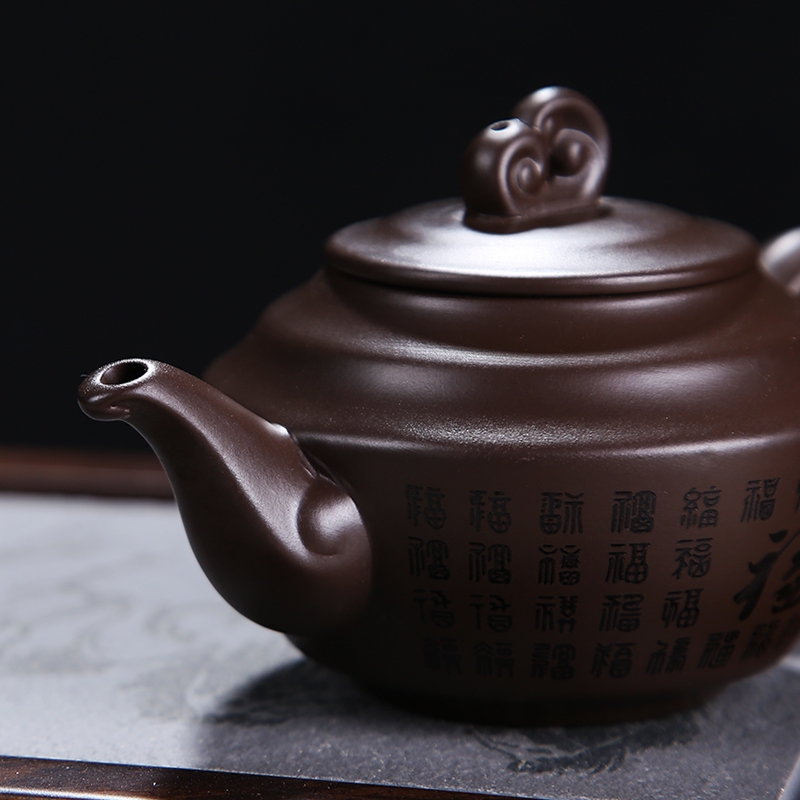 Tea are it pure manual teapot household teapot suit undressed ore purple clay high - capacity kung fu Tea set