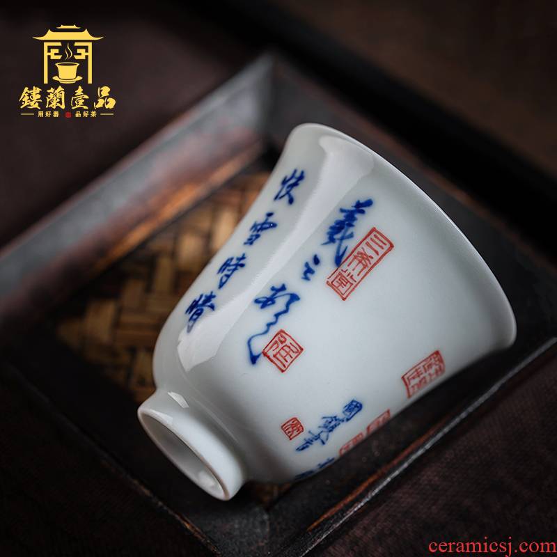 All hand - made porcelain of jingdezhen ceramics fine post at the snow tea masters cup personal kung fu tea machine single cups of tea cups