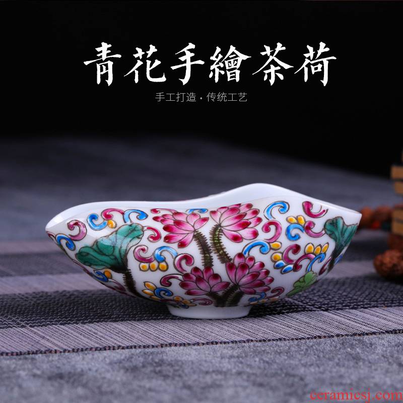 Offered home - cooked in jingdezhen porcelain hand - made tea tea tea accessories shovel checking ceramic tea tea holder, gift
