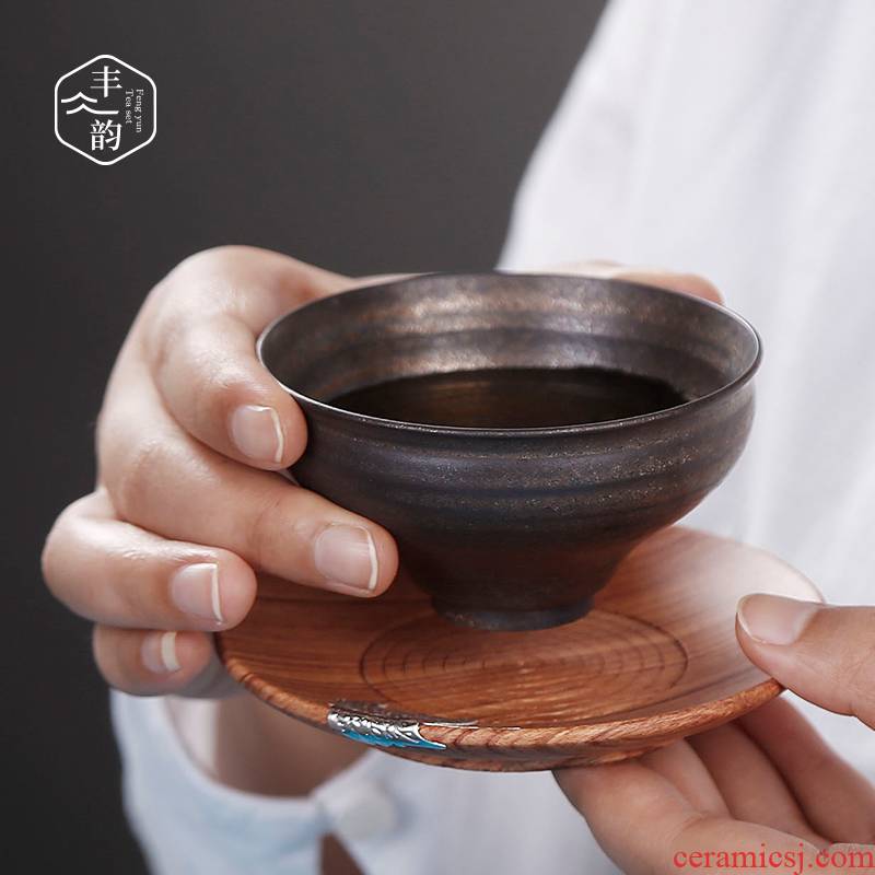 Coarse pottery kung fu master cup tea cups hat to individuality ceramics single archaize zen tea sample tea cup, a cup large