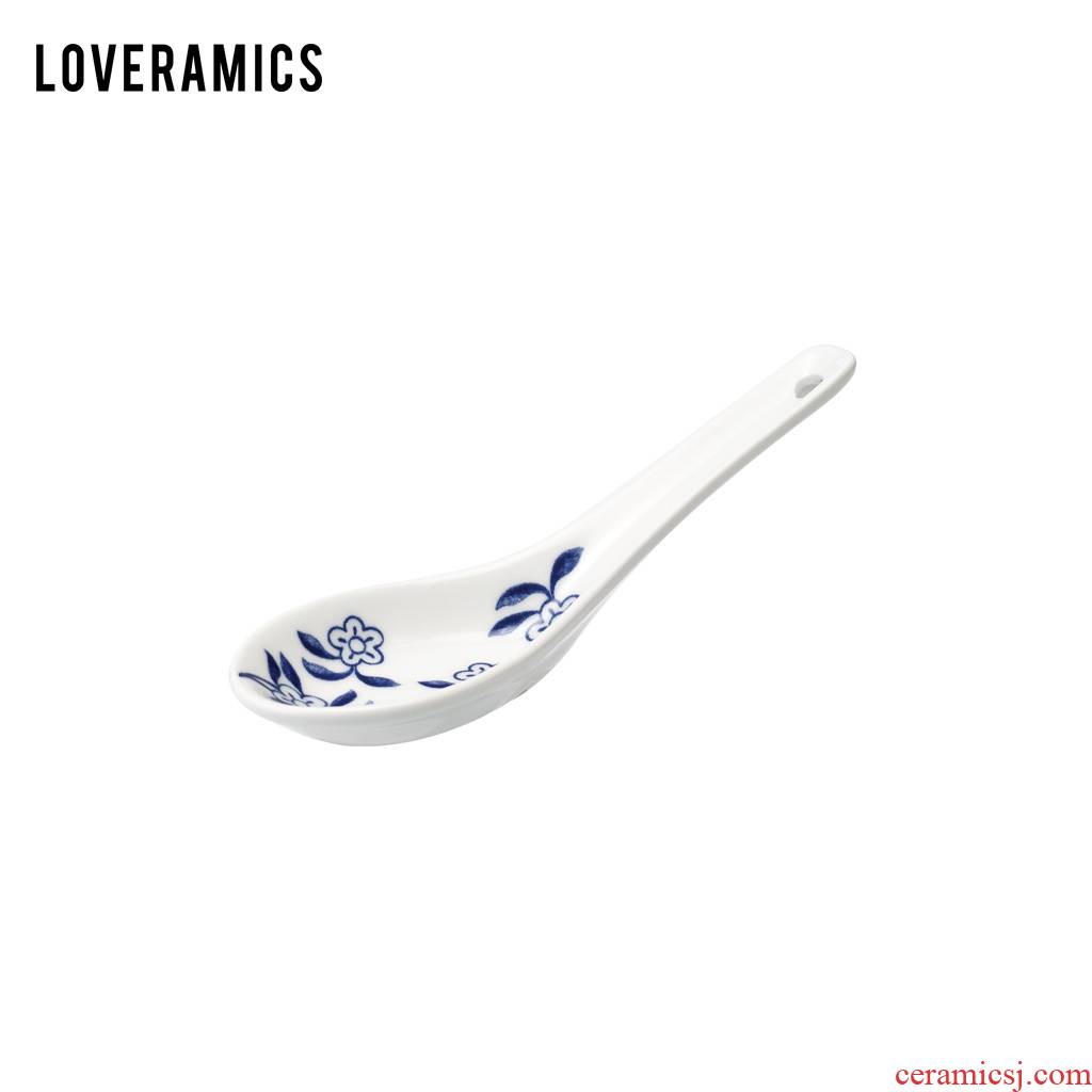 Mrs Loveramics love love blue glaze color under 14 cm household spoon to eat soup spoon run (blue)