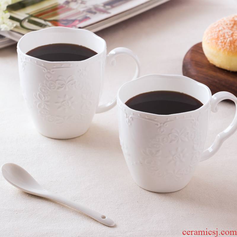 Jingdezhen pure white household ipads porcelain its creative mugs breakfast cup cup ceramic cup coffee cup