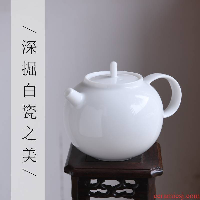 Sweet white CiHu kung fu tea pot small single pot of jingdezhen ceramic Japanese tea xi shi pot of tea, tea sets