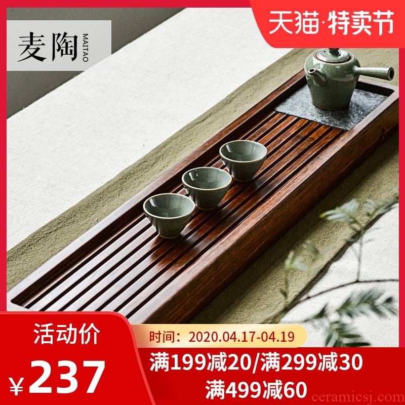 Bakelite MaiTao heavy bamboo Taiwan tea tray bamboo wood tea sea drainage type tea tray was large blocks of the saucer