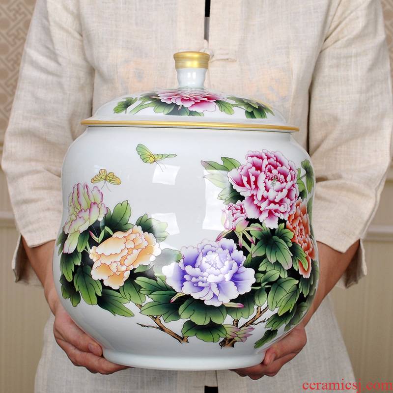 Seven loaves ceramic tea pot large seal pot home pu - erh tea storage POTS store receives the pu - erh tea storage tanks