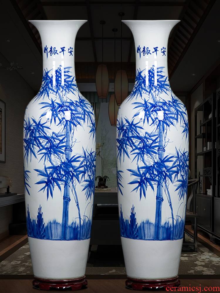 Jingdezhen ceramics hand - made landing big vase high furnishing articles of Chinese style decoration opening gifts to heavy large sitting room