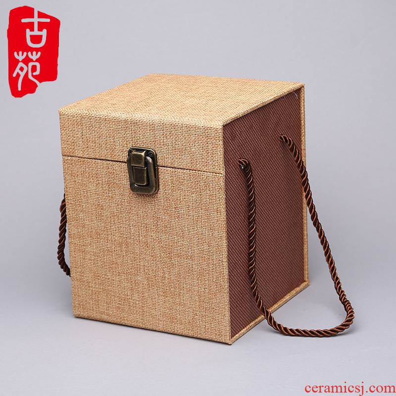 Ceramic bottle with parts 1 catty deacnter jars with wine box can hand carry ma bin JinHe gift box packing box