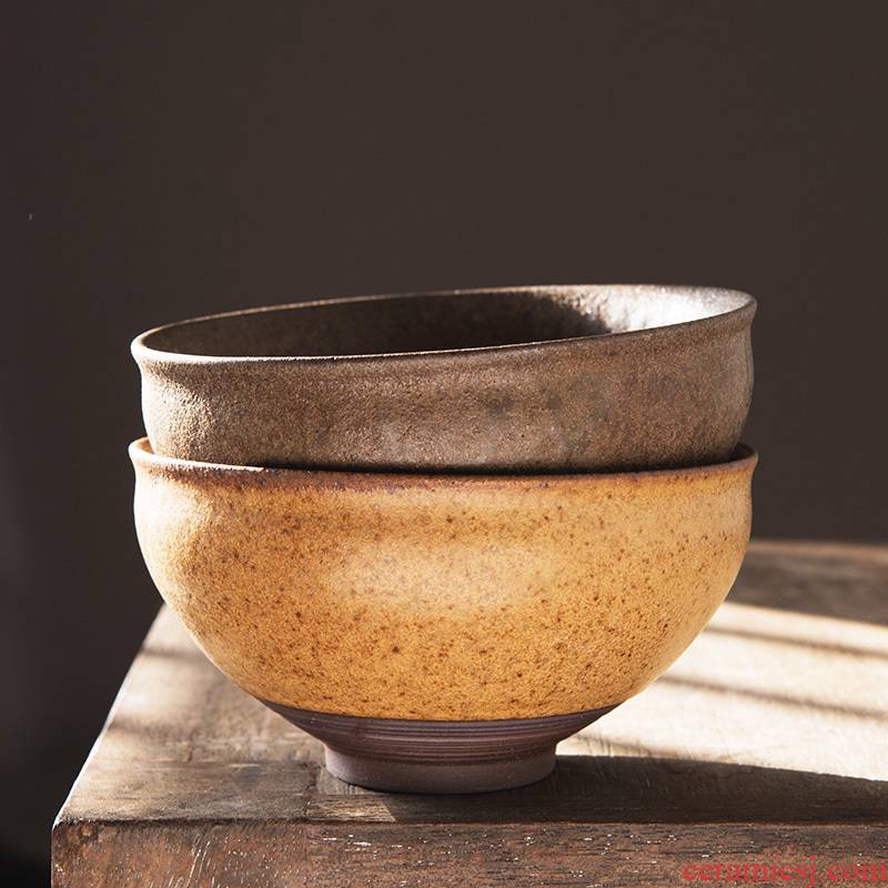 Japanese coarse pottery tea wash to move retro large wash to the ceramic bowl hand tea kungfu tea sea water fittings