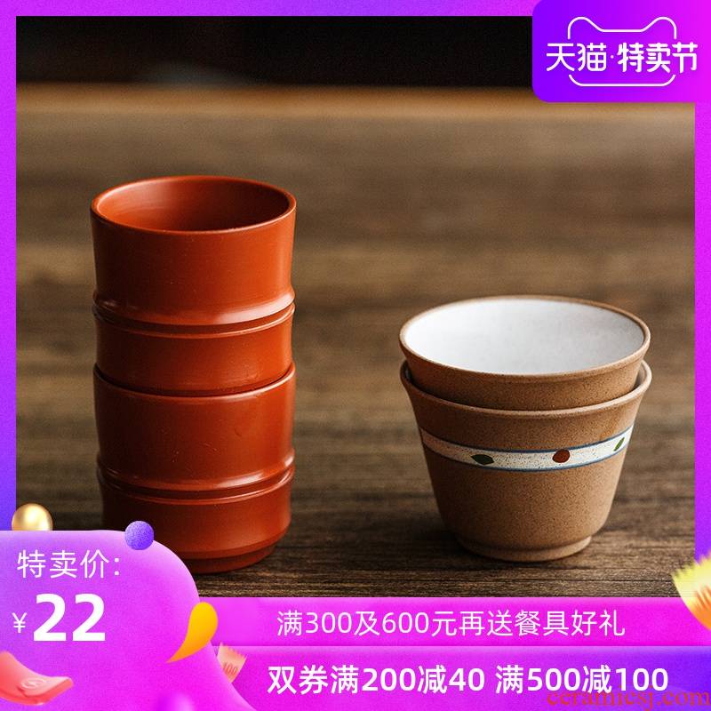 Japanese tea set manually noggin purple sand cup Japan imports household kung fu tea cup master cup sample tea cup
