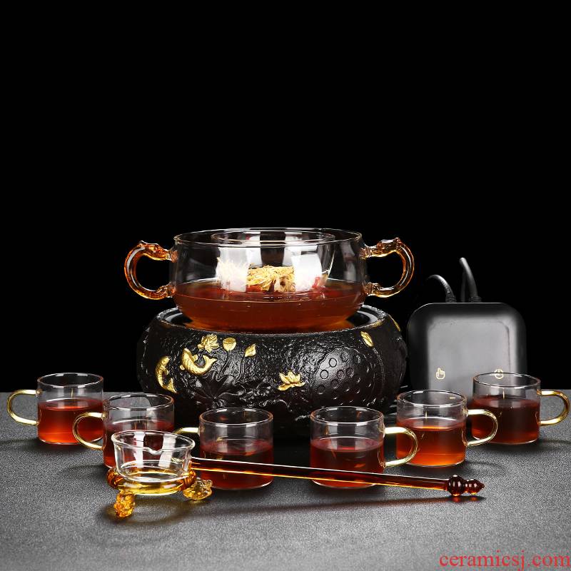 Porcelain heng tong automatic electric TaoLu boiled tea, tea sets Pyrex cooking pot steam steaming tea