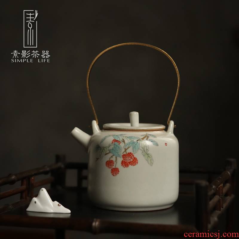 Plain film your up teapot large capacity, small single pot of slicing can keep ceramic kung fu tea pot RuTao girder are restoring ancient ways