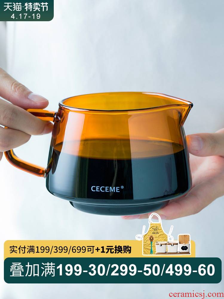 Share Porcelain color beauty heat - resistant glass coffee pot home with handles coffee pot of coffee equipment packages