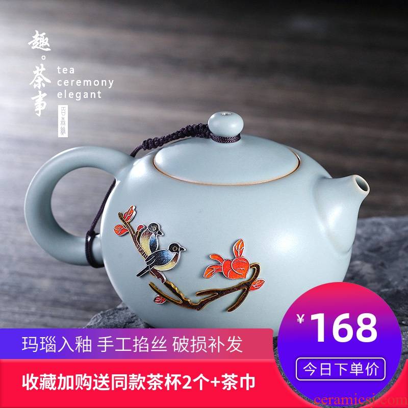 Start your up checking cloisonne tea set ceramic teapot single pot xi shi pot of large porcelain kung fu tea