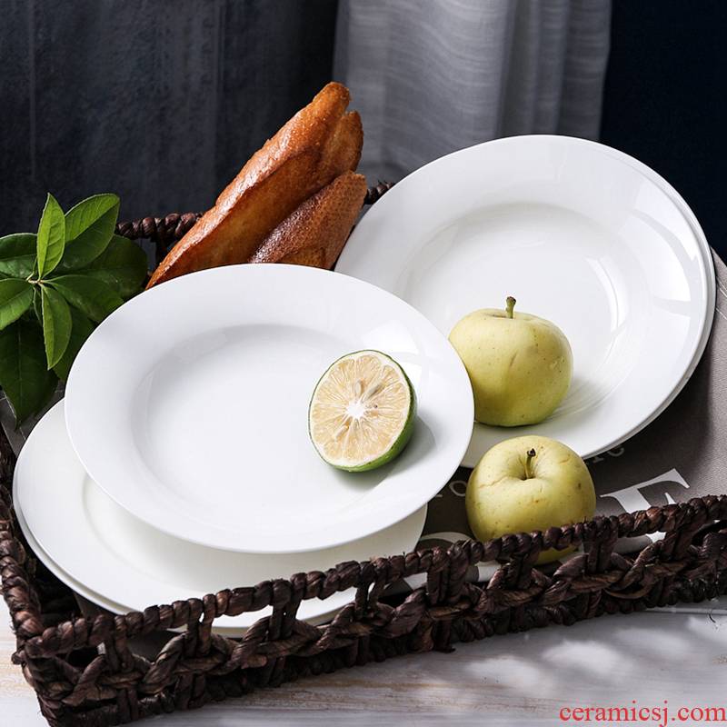 Pure white creative dishes disc ceramic plate plate ipads porcelain plate with deep dish dumpling dish fish dish cutlery set