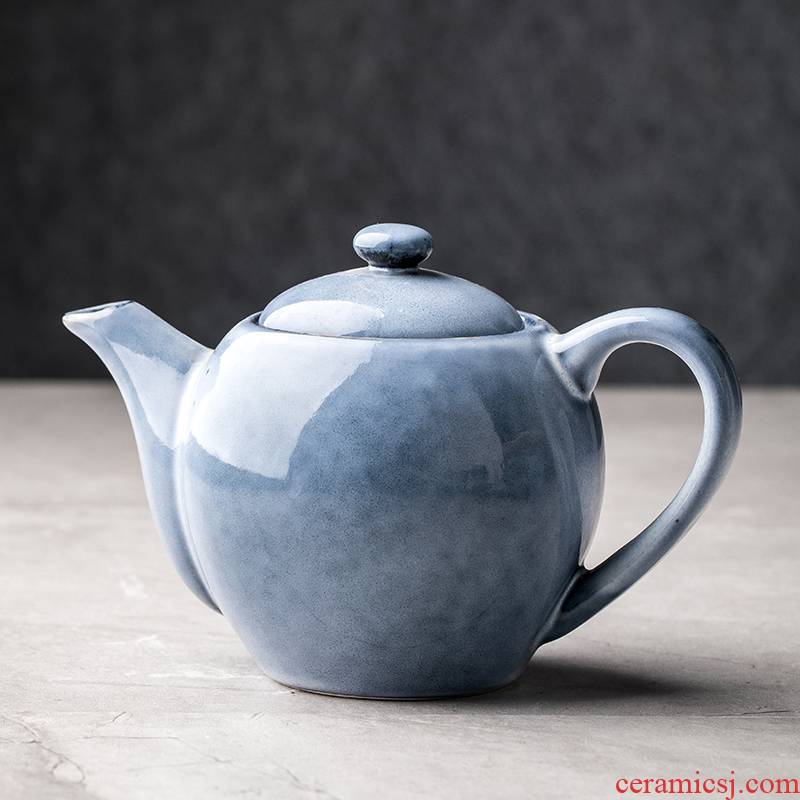 Household ceramics little teapot single Nordic cool retro single pot of tea kettle creative simple quietly elegant tea kettle