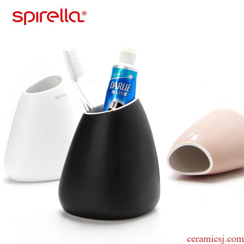 SPIRELLA/silk pury creative contracted character stone series ceramic toothpaste tooth brush holder, toilet shelf