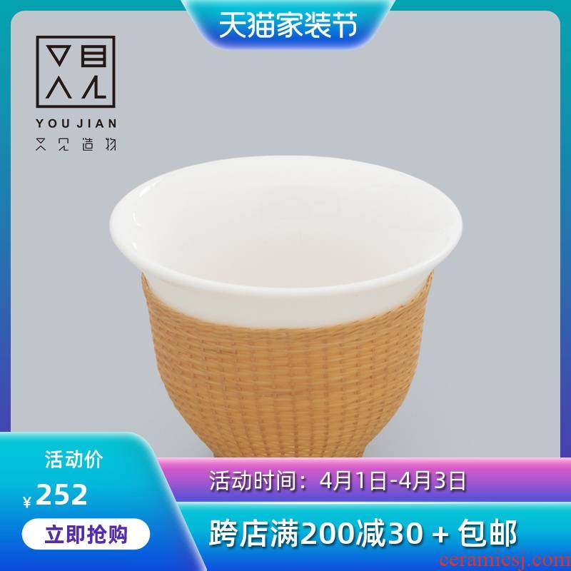 And creation of noggin master cup single cup bamboo states porcelain kung fu tea set personal cup sample tea cup white porcelain bowl