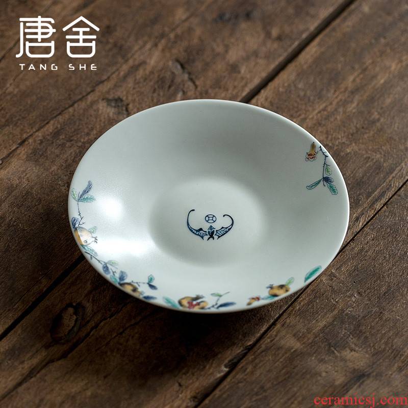 Tang s antique pomegranate checking ceramic pot bearing dry plate of household retro Joe kung fu tea tea pot dishes