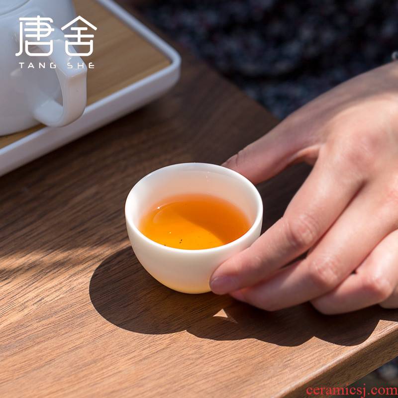 Tang s dehua white porcelain sample tea cup masters cup ceramic tea bowl household kung fu tea tea cups