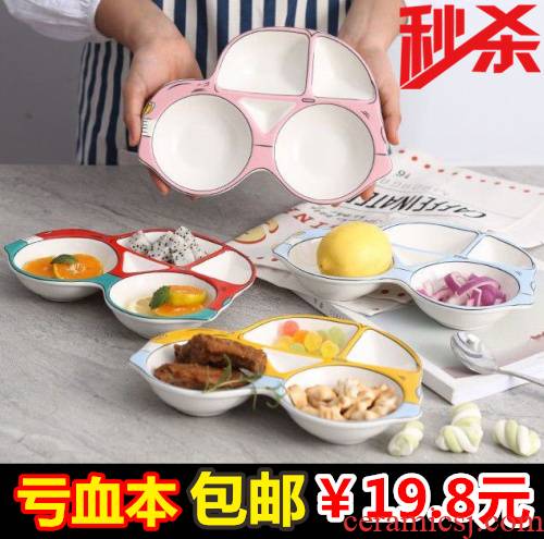 Ins the new ceramic baby car plate modelling side dish bowl children cutlery tray was lovely breakfast tray