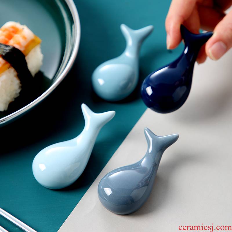 Ceramic chopsticks pillow contracted individuality creative chopsticks rack whale lovely restaurant delicate household table chopsticks spoons
