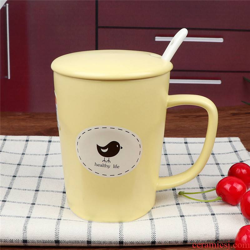 Ya cheng DE new dazzle see colour elegant, cups of coffee with a spoon, keller cup cow cup stirring cup color ceramic keller