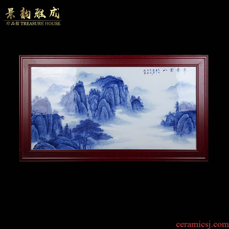 I and contracted hand - made cui a fold yunshan jingdezhen ceramics porcelain plate painting the living room sofa setting wall decoration