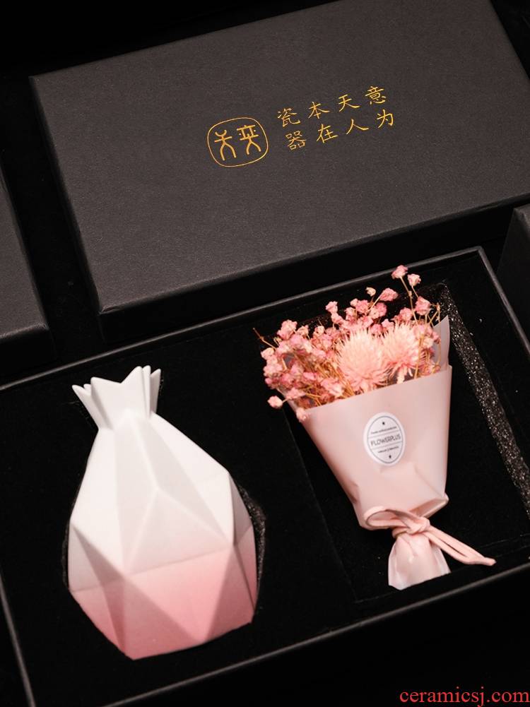 Wilson of day living flower ceramic vase combination the girlfriend gifts gift mom high - grade practical creative gift box