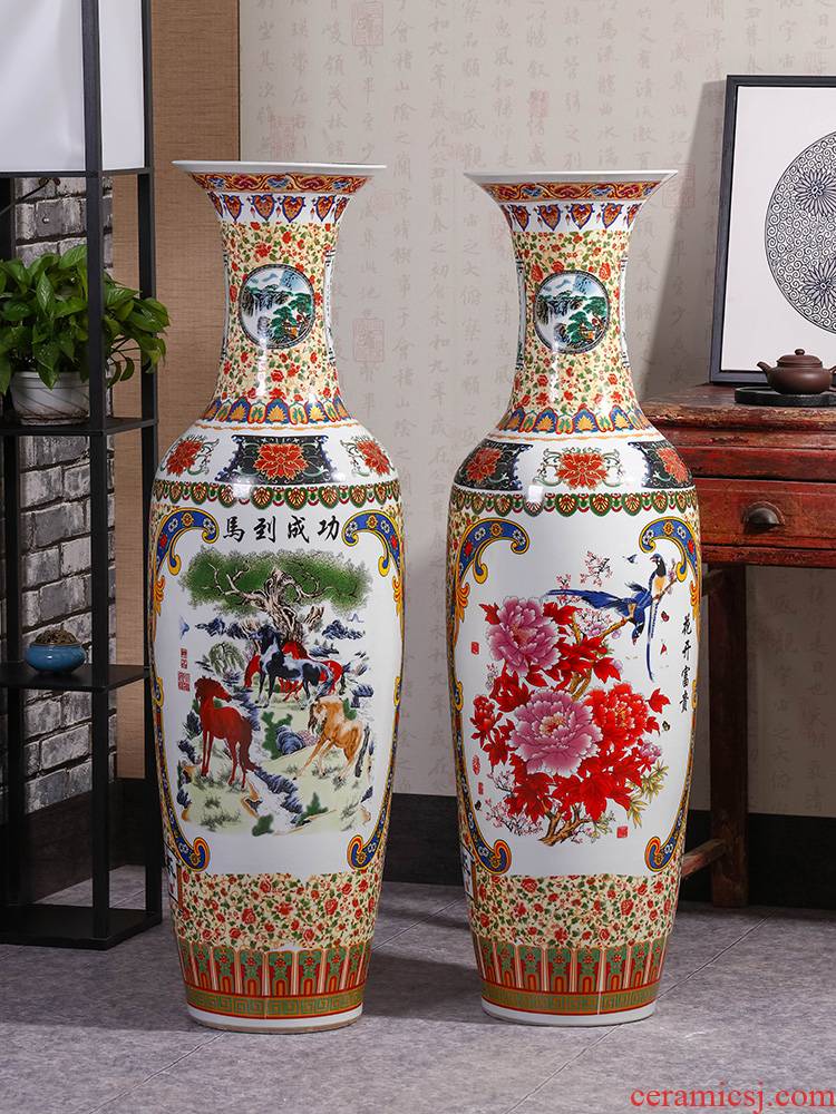 Jingdezhen ceramics vase of large sitting room place decoration decoration of Chinese style large vases, ceramic furnishing articles