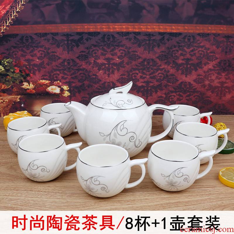 Ya cheng DE 8 + 1 bird of paradise, tea water set porcelain teapot teacup 9 piece tea set tea service of a complete set of ceramic pot cup