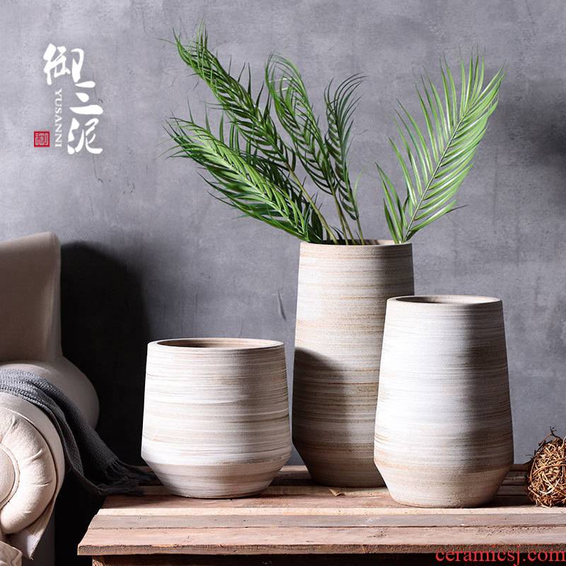 Restore ancient ways of literature and art ceramic dry flower vase Nordic contracted Japanese small and pure and fresh flower arrangement sitting room decoration ceramics furnishing articles