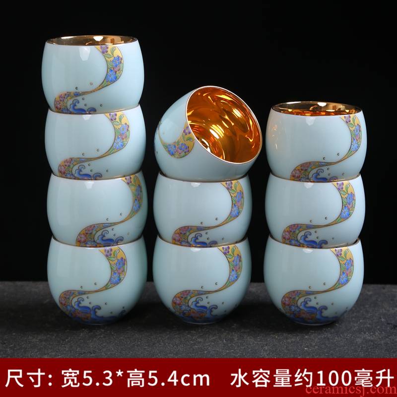 Jingdezhen kung fu tea set ceramic cup bowl hand - made pastel fragrance - smelling cup single CPU personal hand tea master
