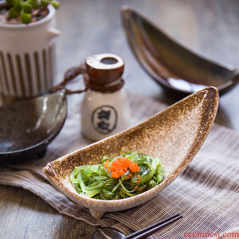 Creative ceramic flavor dishes Japanese reduction fireworks pan sauce bowl shaped snack bowl restaurant decorative plates