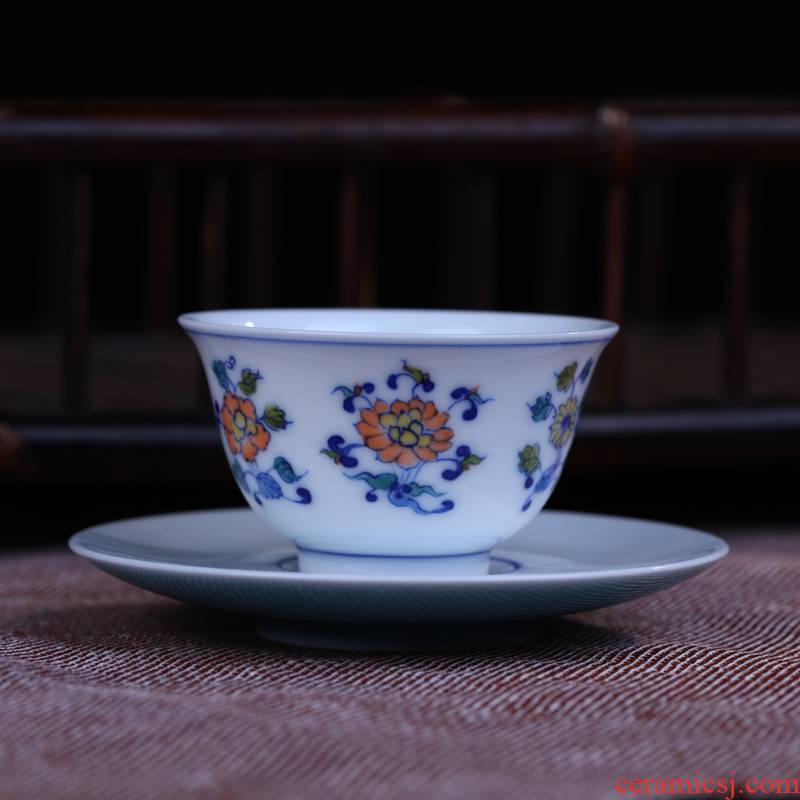 Offered home - cooked in jingdezhen porcelain teacup hand - made sample tea cup tea checking ceramic tea ware bowl handless small tea light