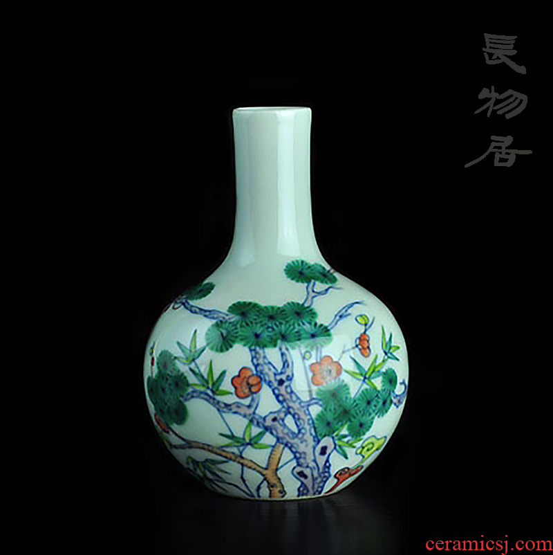 Offered home - cooked in manual bucket color poetic small tree age of jingdezhen ceramics vase display furnishing articles receptacle