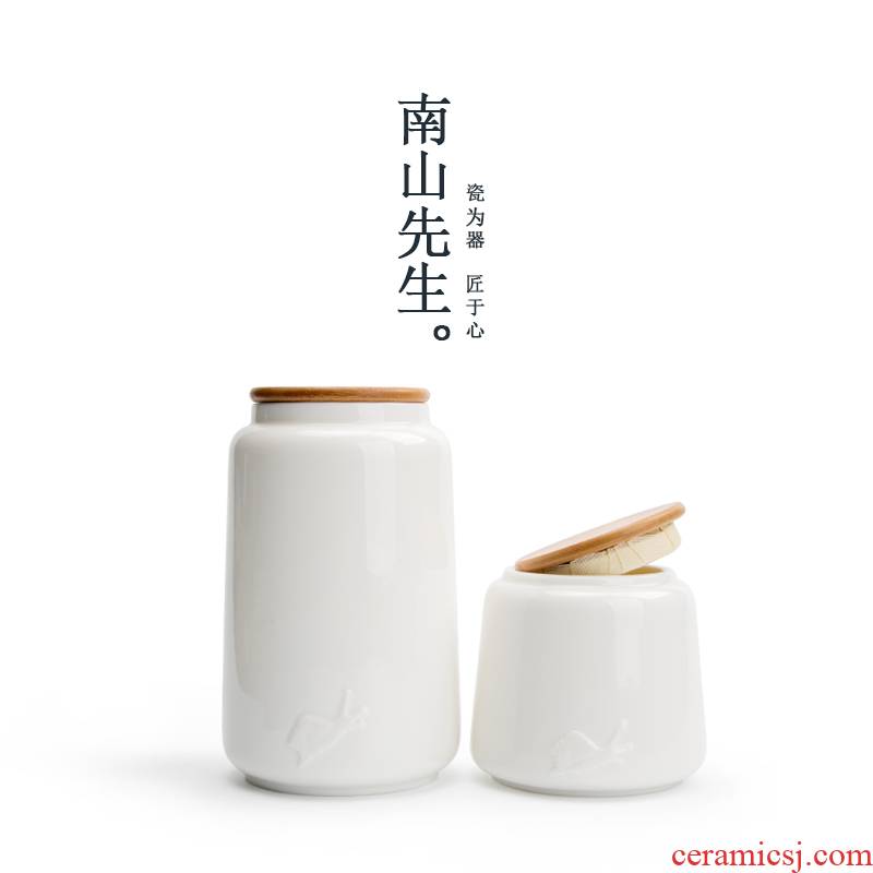 Q: Mr Nan shan caddy fixings tea sealed jar domestic large - sized ceramic moistureproof tea, black tea pu - erh tea warehouse