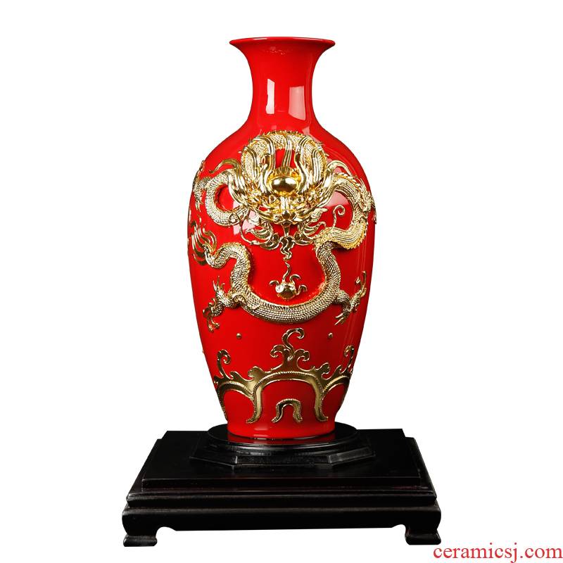 Really sheng paint line carve ceramic arts and crafts of Chinese vase furnishing articles with gold foil classical Chinese style household rich ancient frame, Joe