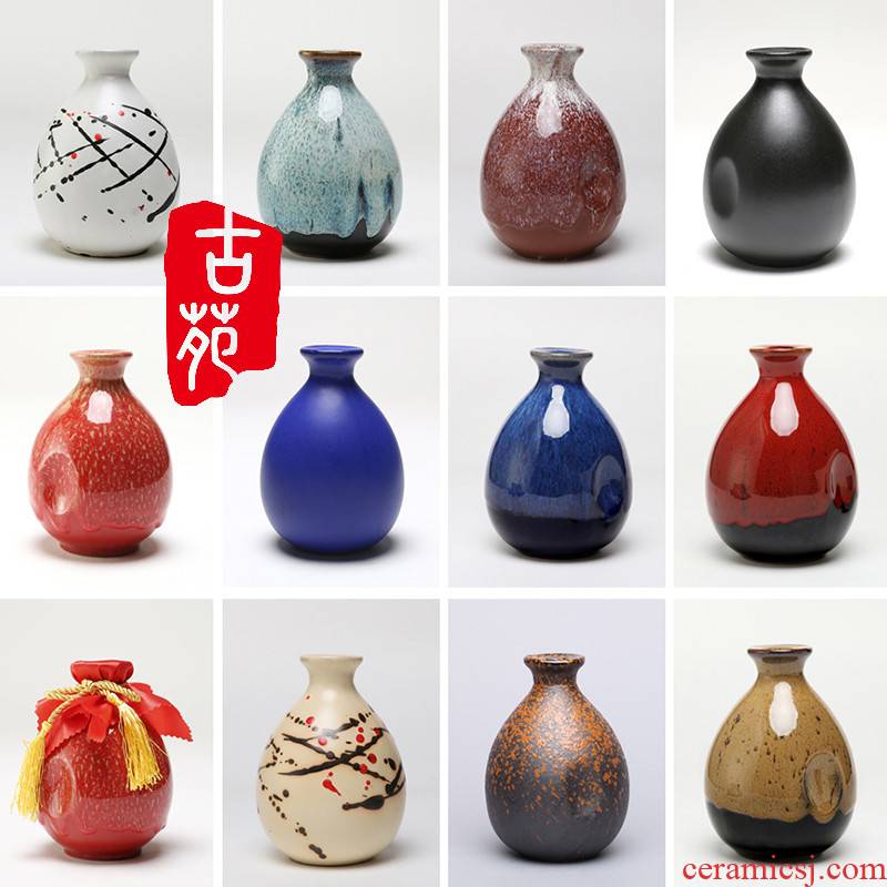 The Empty bottles 6 PCS yixing ceramic composite bag mail a kilo earthenware jars liquor household small Japanese hip flask