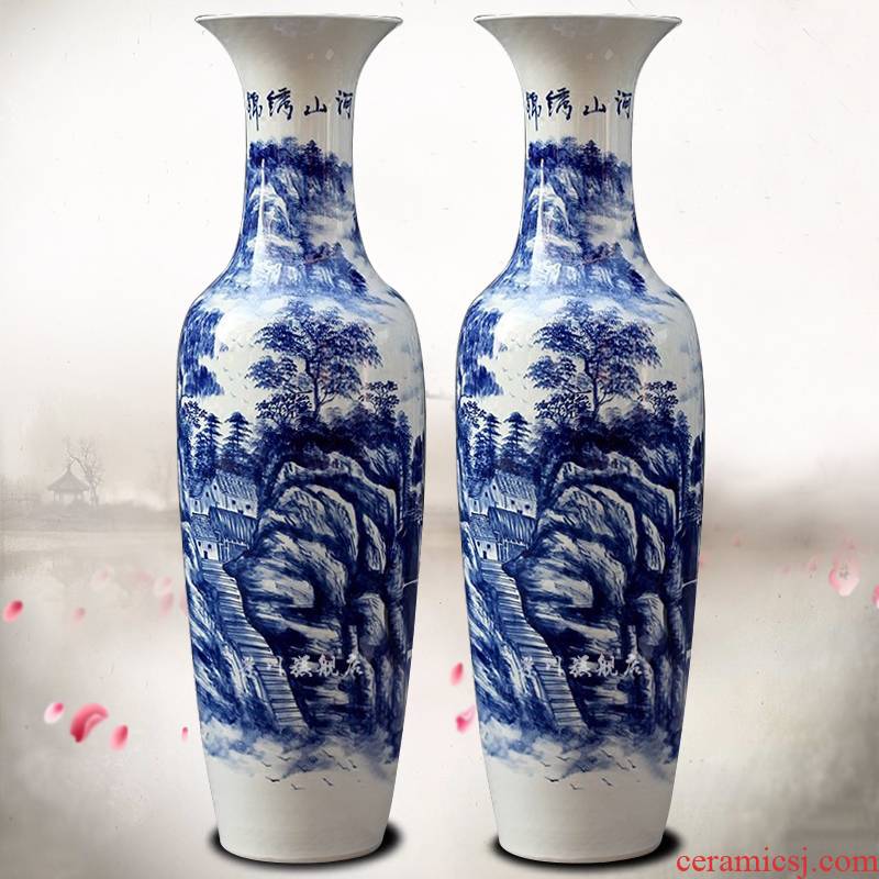 Jingdezhen porcelain ceramics hand - made splendid sunvo large vases, sitting room of Chinese style household furnishing articles of handicraft