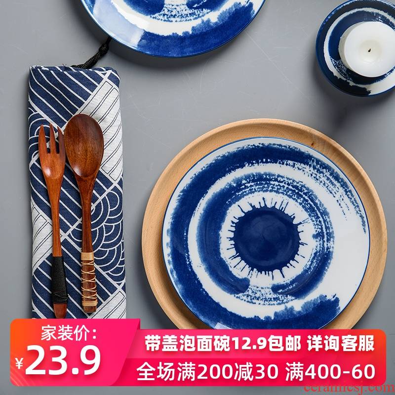 European - style move Japanese - style and wind hand - made of household ceramic disc steak dishes western food fish dish small dish plate