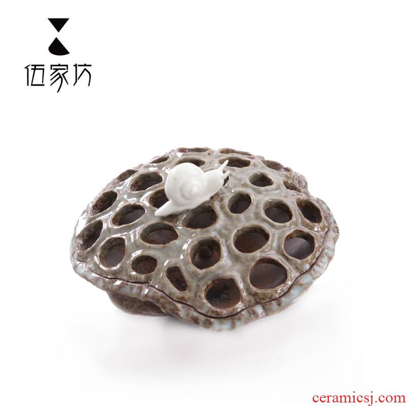 The Wu family fang lotus boring aroma stove ceramic incense inserted creative home furnishing articles restoring ancient ways, there are powder furnace