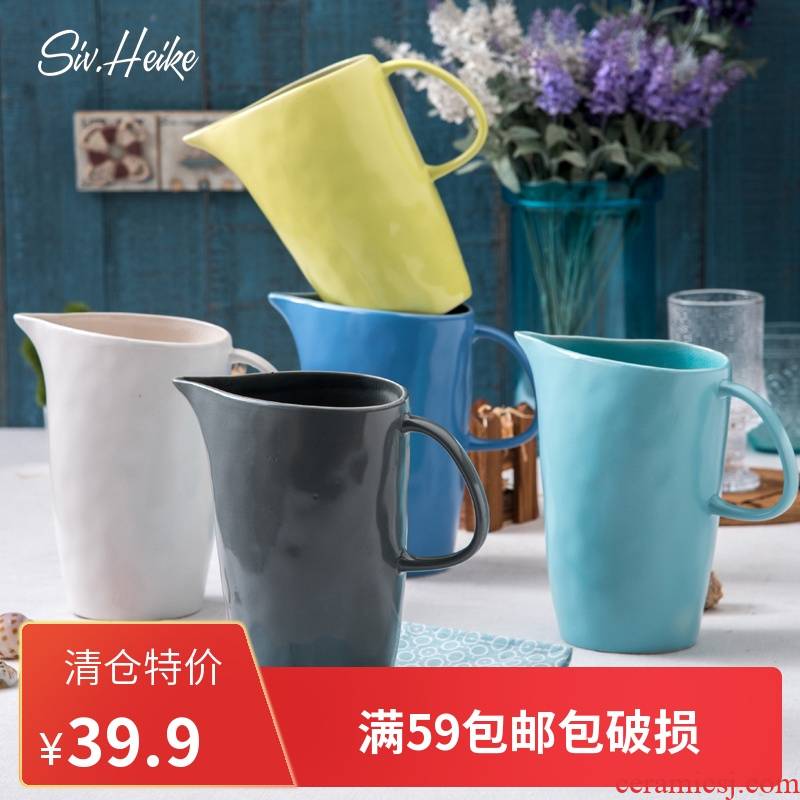 Continental ice crack creative household color large high - capacity ceramic teapot cold cold water kettle juice maker