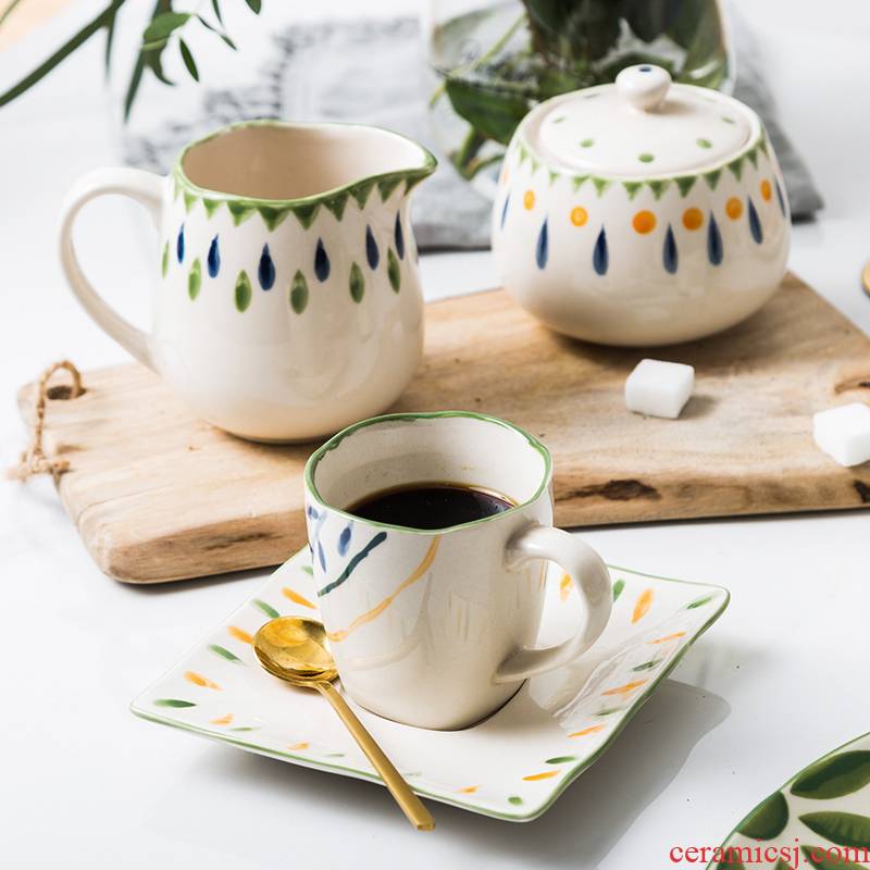 Porcelain soul household ceramic keller creative American coffee cup sugar bowls ultimately responds a cup of milk pot large teapot office