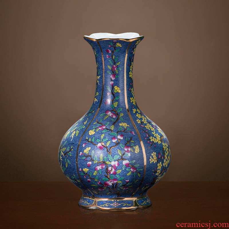 Jingdezhen ceramics imitation the qing qianlong pastel vases, flower arranging antique Chinese rich ancient frame sitting room adornment is placed