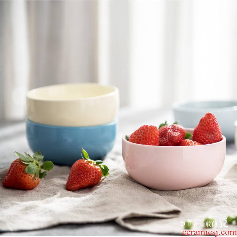 Japanese creative household color ceramic small bowl of rice bowl rainbow such as bowl dessert bowl rainbow such as bowl bowl bowl students tableware