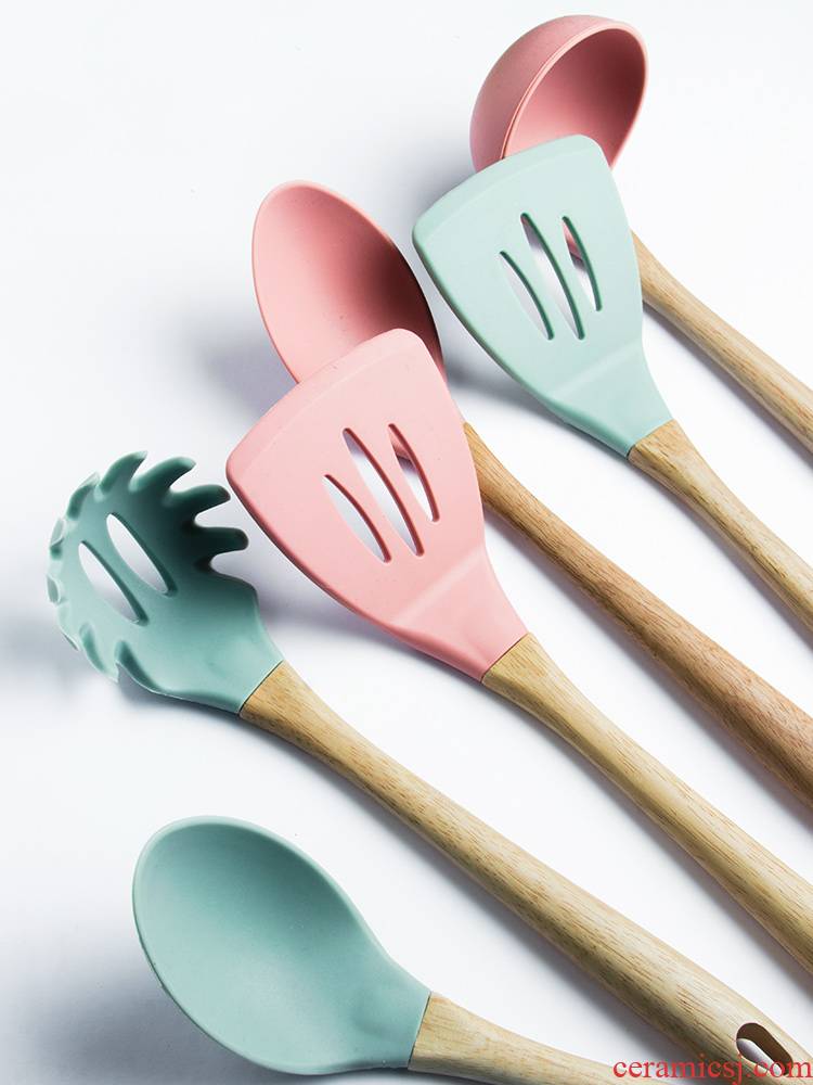 Porcelain color beauty high temperature resistant silicone spatula run home baking titanium furnace special cooking silicon rubber 胿 spade suit