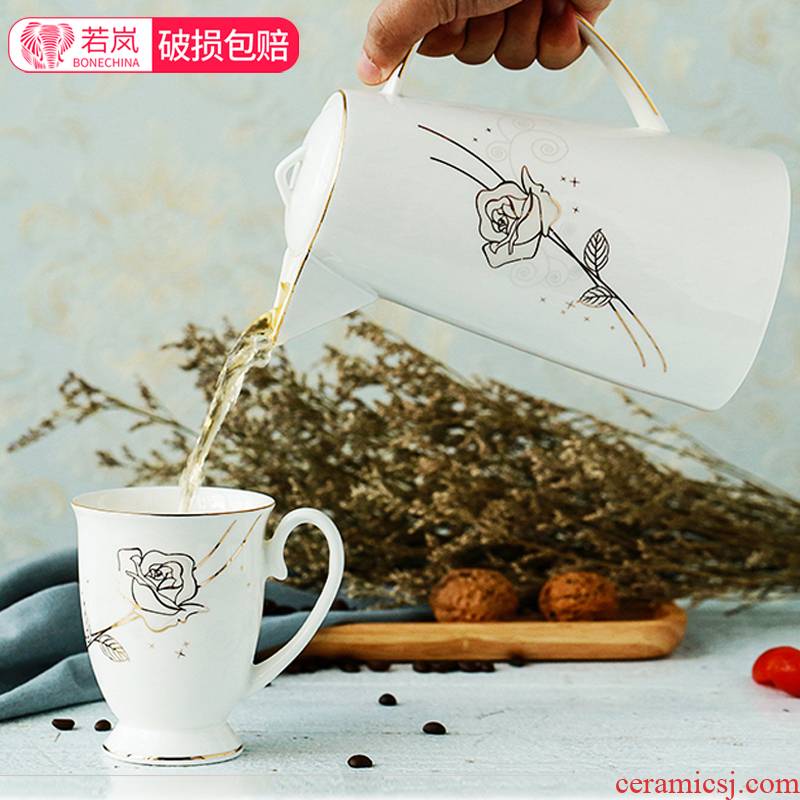 Tangshan ipads China continental water set suit household utensils cup cold water kettle suit ceramic cup with marriage