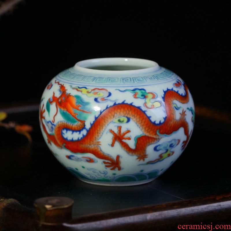 Offered home - cooked stationery writing brush washer hand - made ceramic four furnishing articles of blue and white porcelain in jingdezhen porcelain household water jar art
