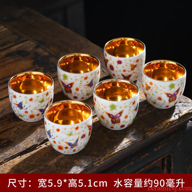 Suet jade cup ceramic up single double insulation cup master cup tea cups hot white porcelain kung fu tea set